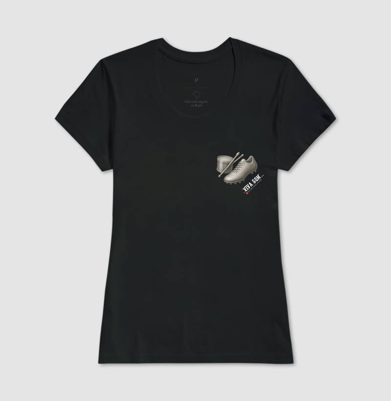 Futebol - Chuteira e tambor minimalista - Camiseta Masculina(clássica) Feminina (baby look)
