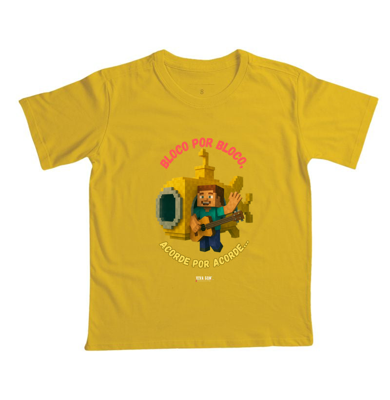 Bloco por Bloco No Pixel - Camiseta infantil