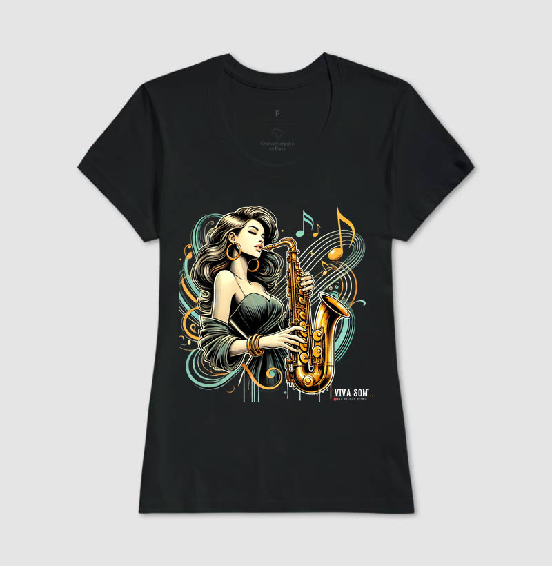 Jazz e Sax - Camiseta Confort Masculina e feminina