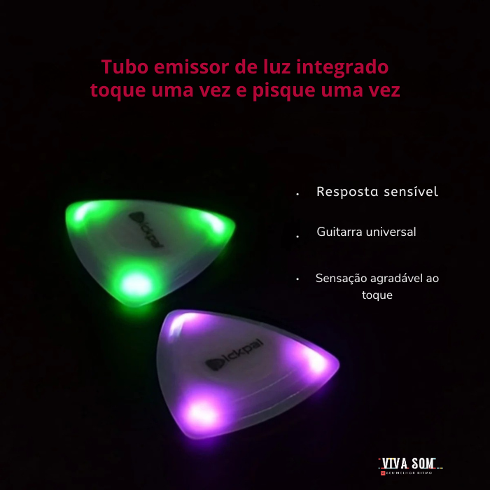 Palheta LED Guitarra STAR – Palheta Iluminada para Instrumentos de Corda
