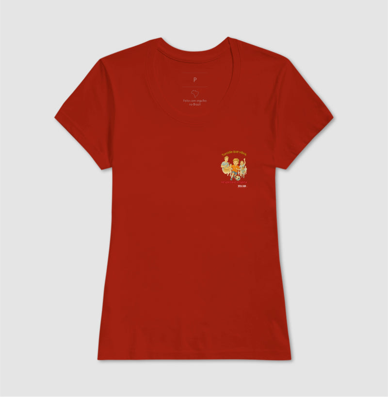 Futebol - Torcida que vibra, respeita e inspira (lateral superior) - Camiseta Masculina(clássica) Feminina (baby look)