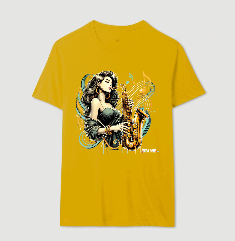 Jazz e Sax - Camiseta Confort Masculina e feminina