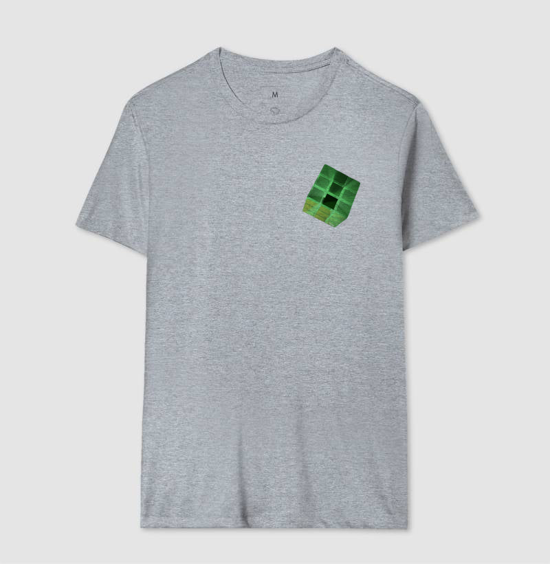 O cubo Verde - Camiseta Confort Masculina e Feminina
