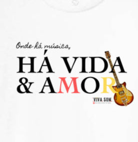 Música vida e amor - Camiseta Confort Feminina e Masculina