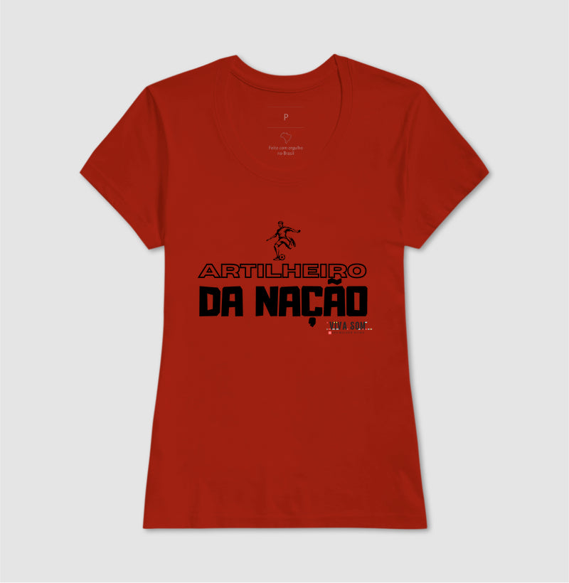 Futebol - Artilheiro da Nação - Camiseta Masculina (Clássica) e Feminina (Baby Look) - Viva Som