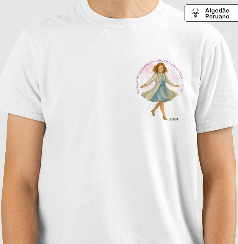 Médico mede a alma - Lateral Camiseta e Baby Look Algodão Peruano