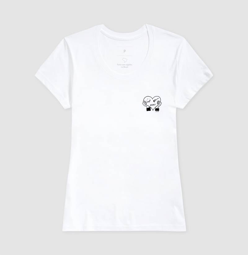 Meu coração tem respeito - Camiseta maculina e feminina confort