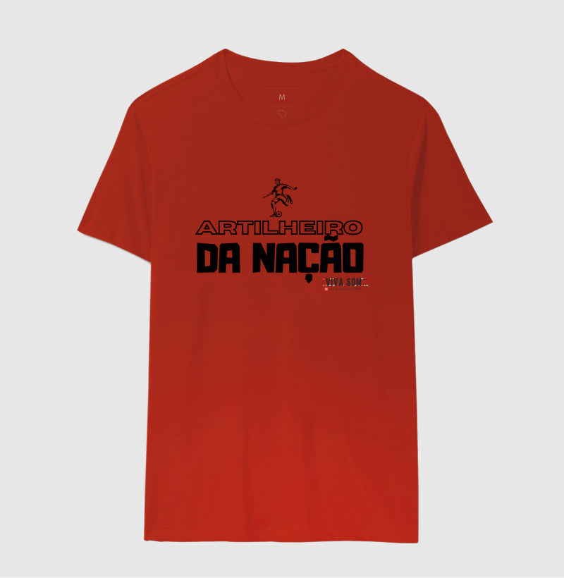 Futebl- Artilheiro da Nação (central) - Camiseta Masculina(clássica) e Feminina (baby look)