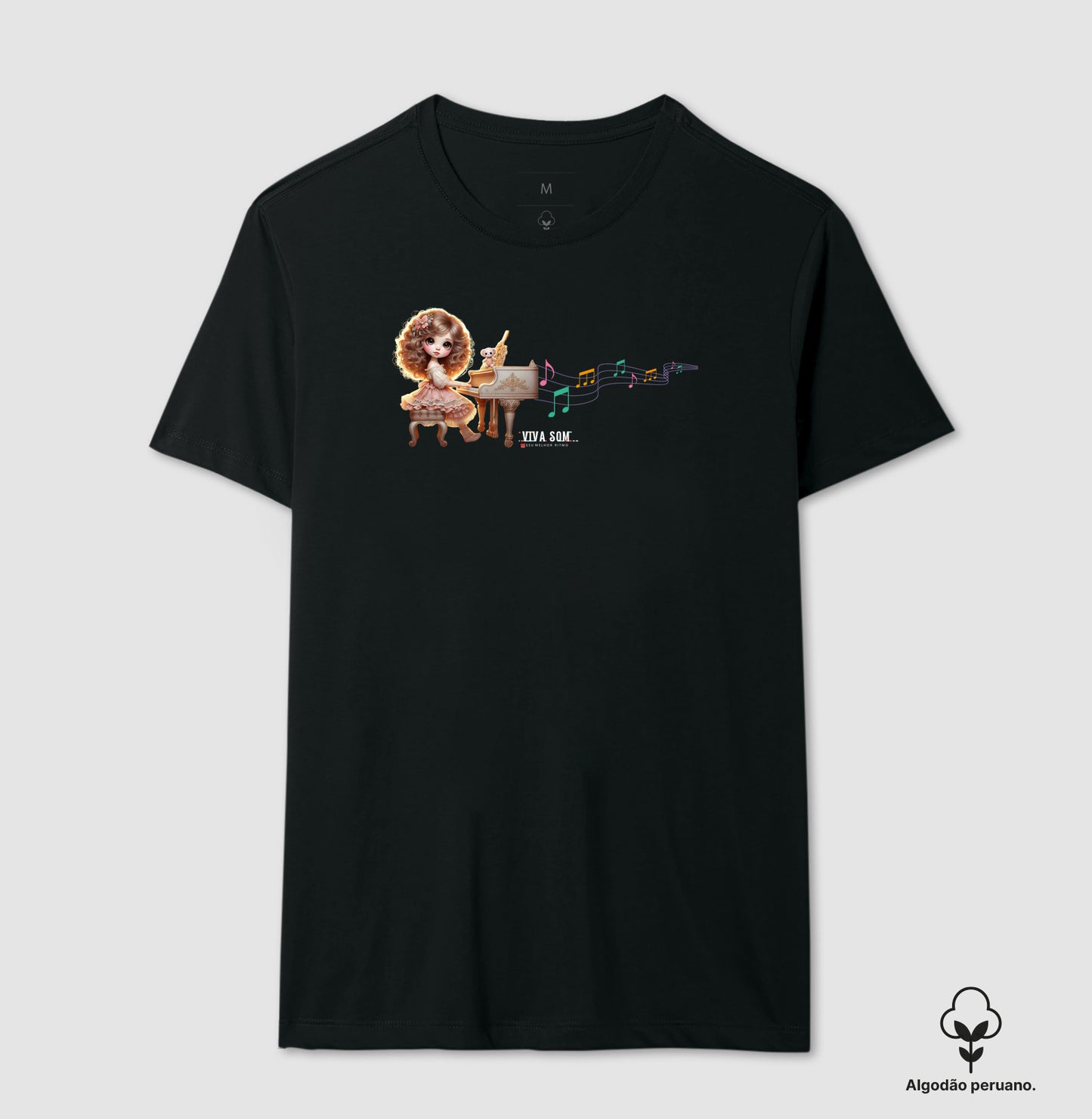 Boneca Pianista - Camiseta Confort Feminina e Masculina