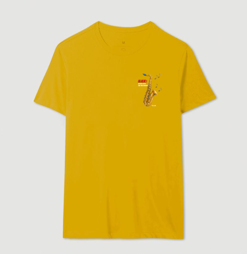 Sax: Gritar não é Melogia (lateral) - Camiseta e Baby Look Confort