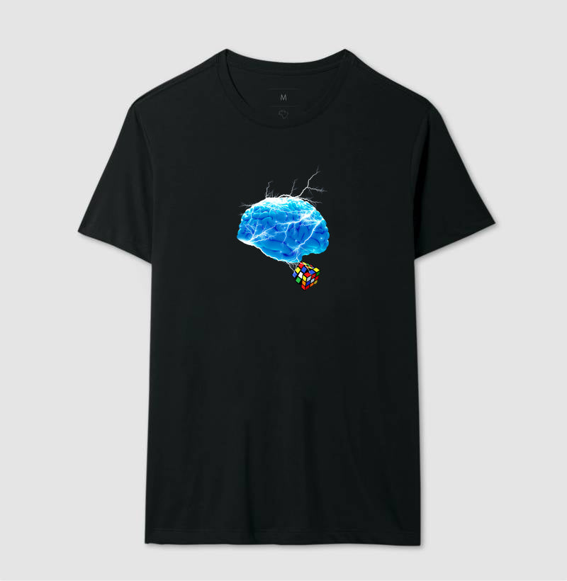 O Cérebro e o Cubo Mágico - Camiseta Confort Masculina e Feminina