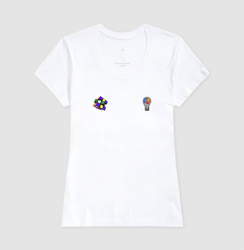 A lâmpada e o Cubo Mágico - Camiseta Confort Masculina e Feminina