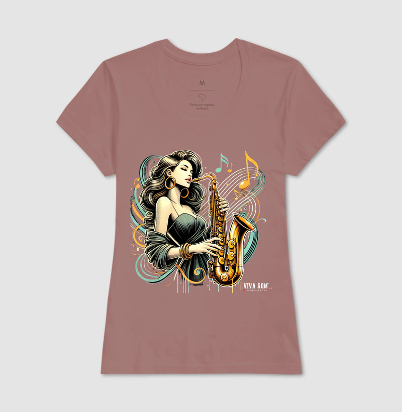 Jazz e Sax - Camiseta Confort Masculina e feminina