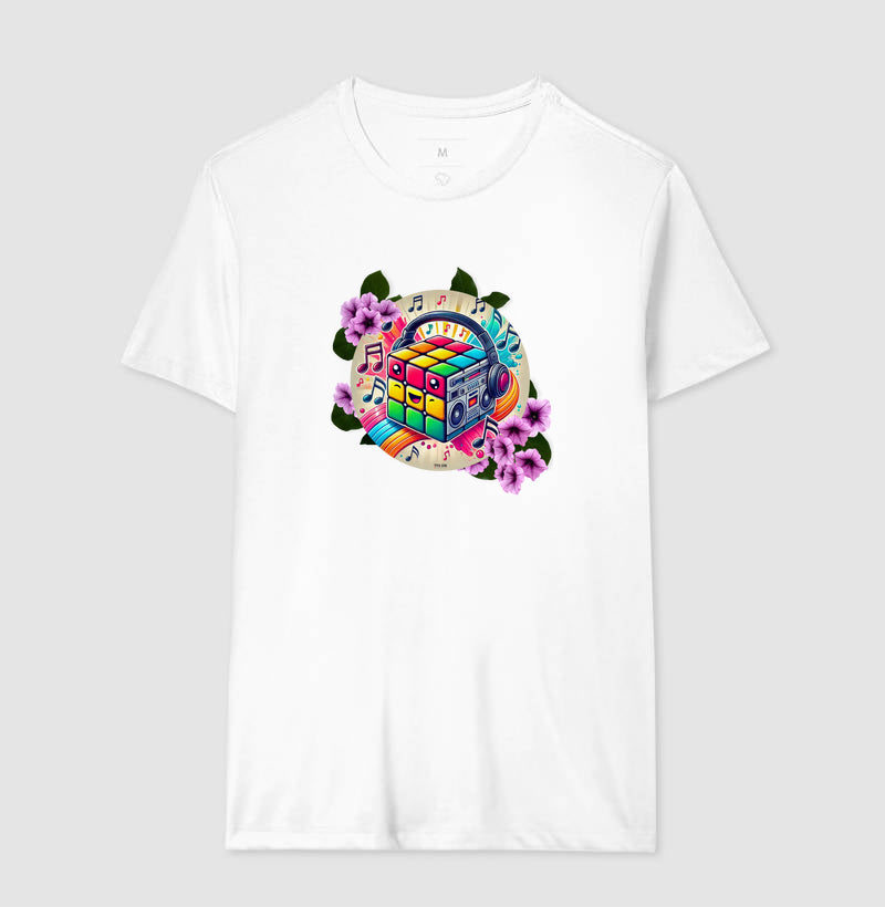 Cubo mágico na música - Camiseta confort feminina
