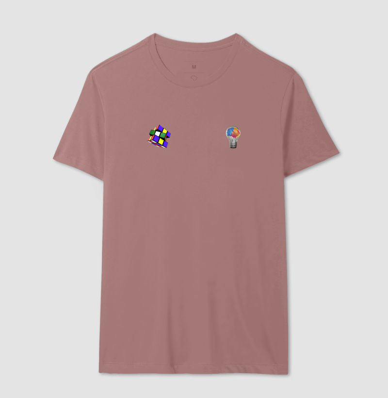 A lâmpada e o Cubo Mágico - Camiseta Confort Masculina e Feminina
