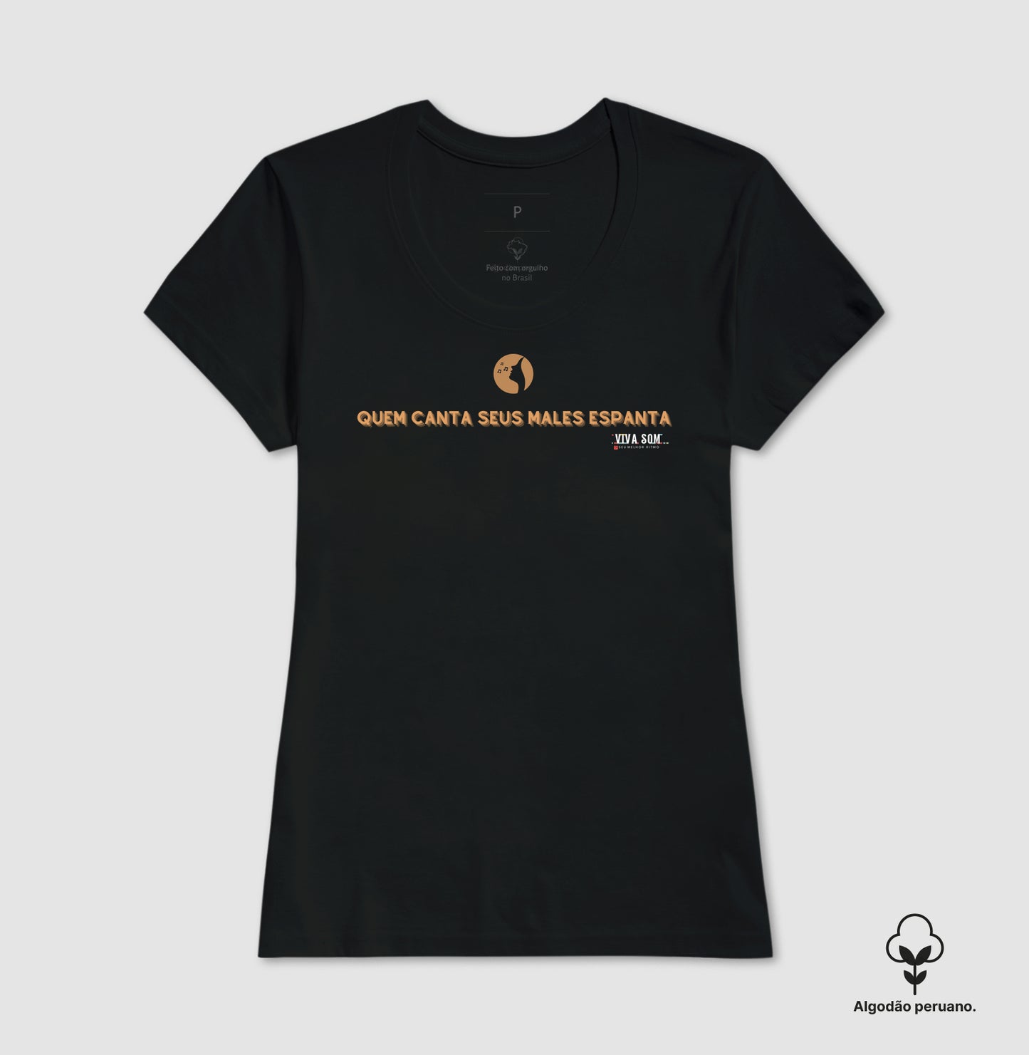 Quem canta seus Males Espanta Círculo - Camiseta Masculina e Feminina