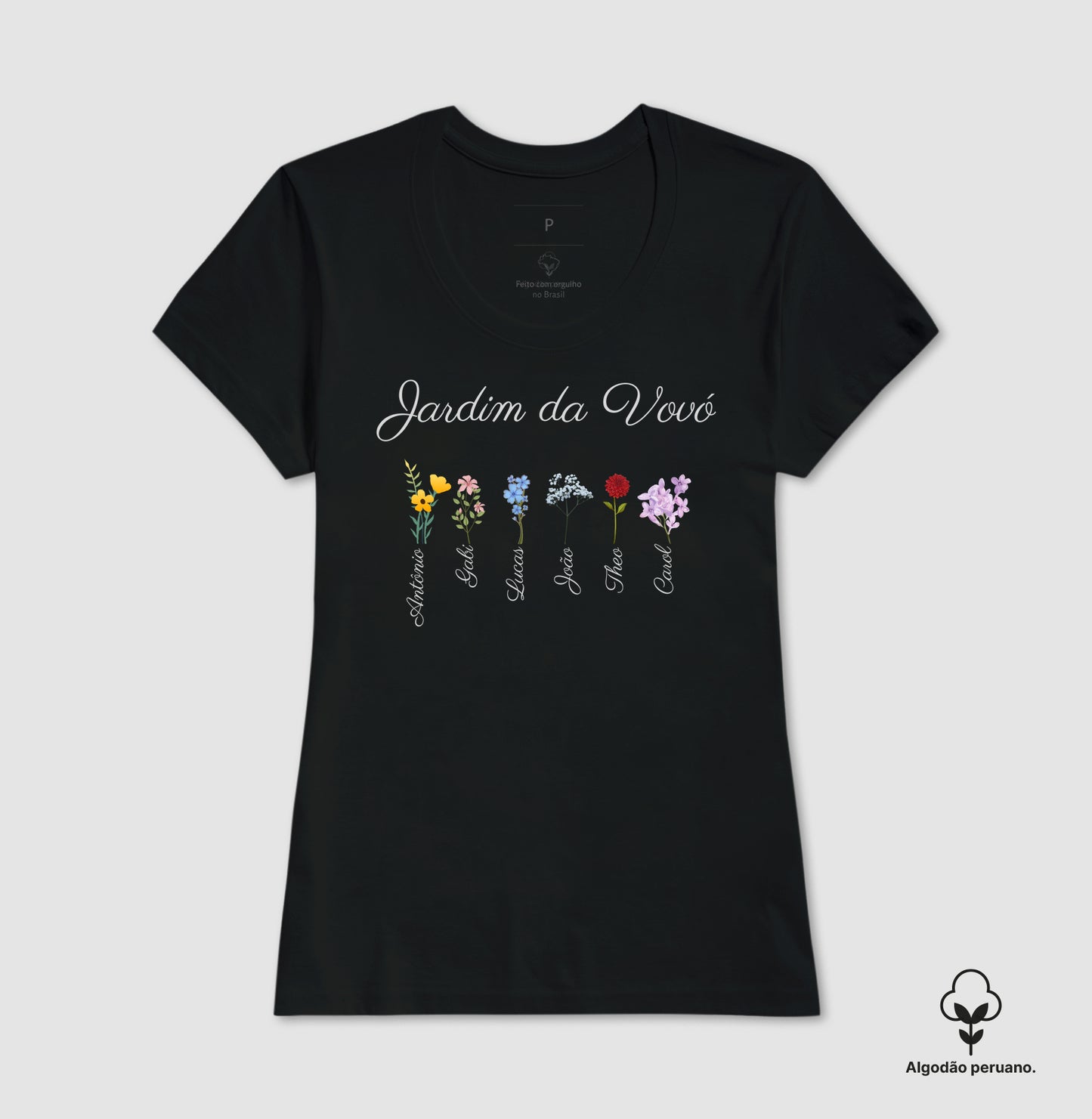 Vovó: o jardim (personalizada) - Camiseta e Baby Look (algodão peruano)