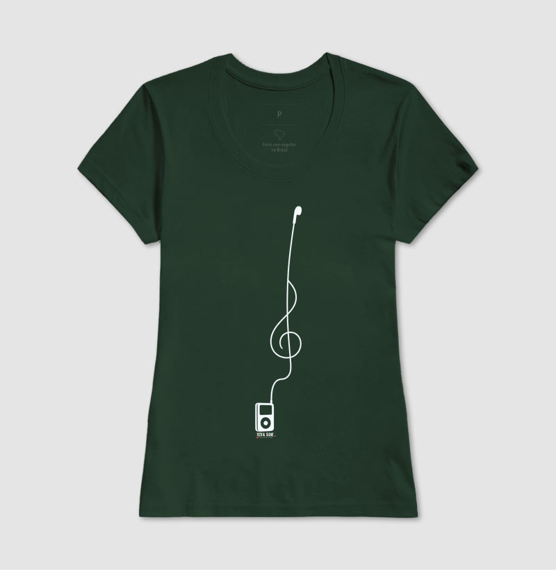 Minimalista Clave de Sol - Camiseta e Baby Look Confort Masculina e Feminina