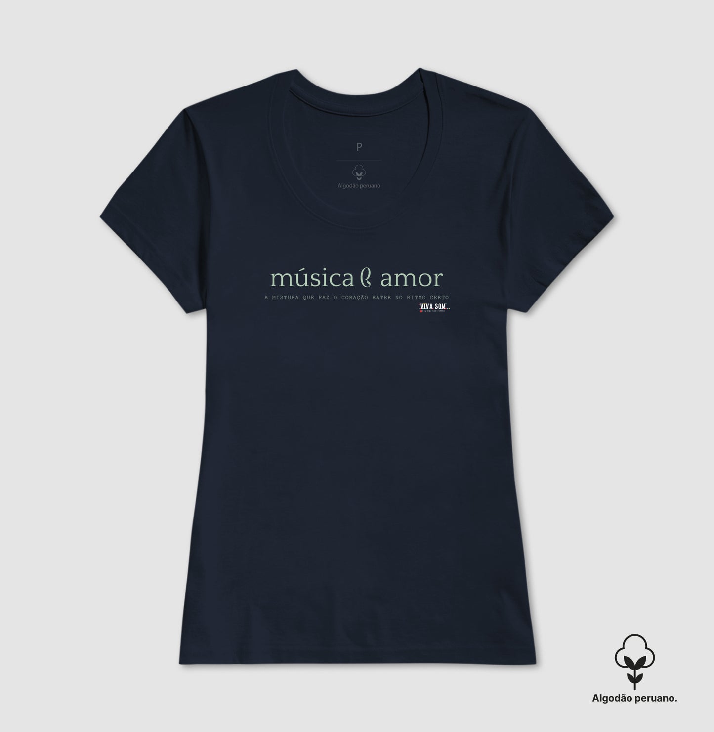 Música e Amor (algodão peruano) - Camiseta Masculina e Feminina