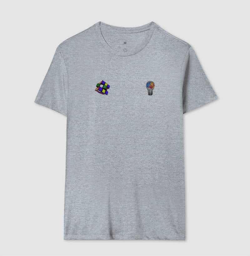 A lâmpada e o Cubo Mágico - Camiseta Confort Masculina e Feminina