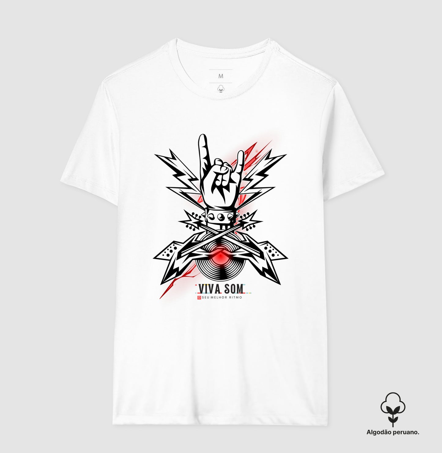 Rock: Disco de Rockn roll - Camiseta Masculina e Feminina - (Algodão Peruano)