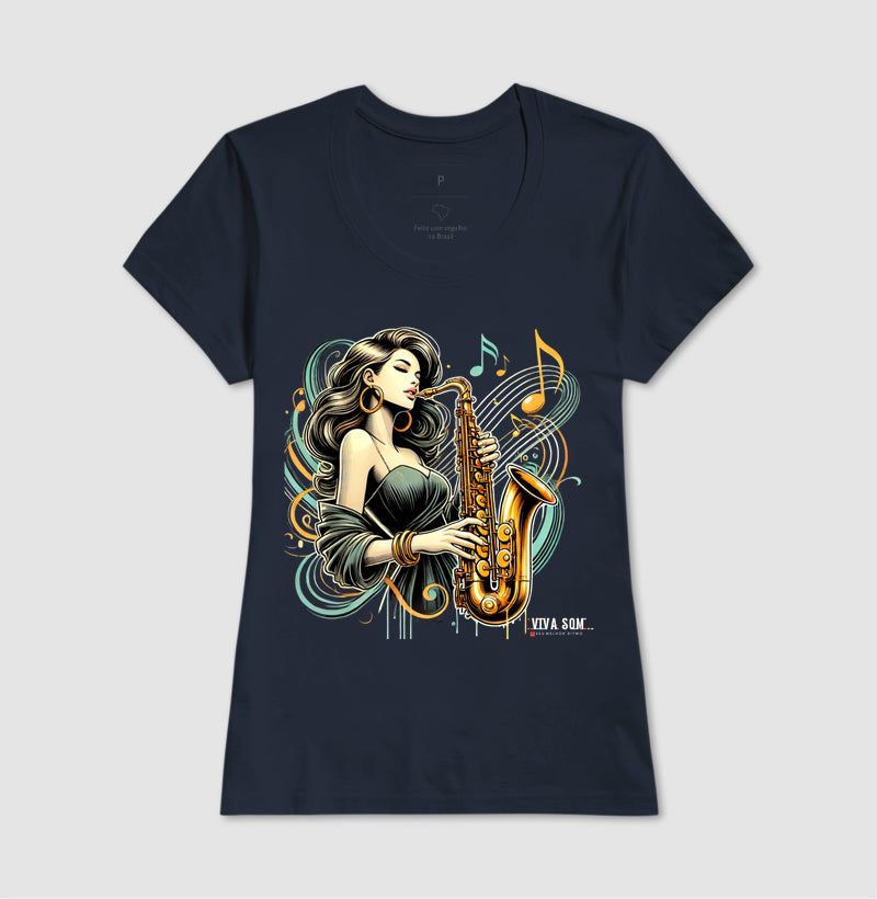 Jazz e Sax - Camiseta Confort Masculina e feminina