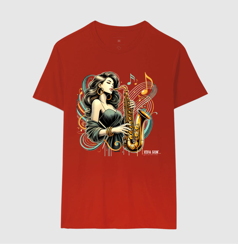 Jazz e Sax - Camiseta Confort Masculina e feminina