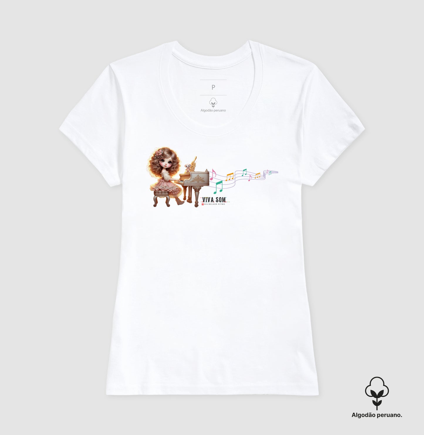 Boneca Pianista - Camiseta Confort Feminina e Masculina