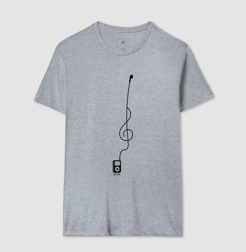 Minimalista Clave de Sol - Camiseta e Baby Look Confort Masculina e Feminina