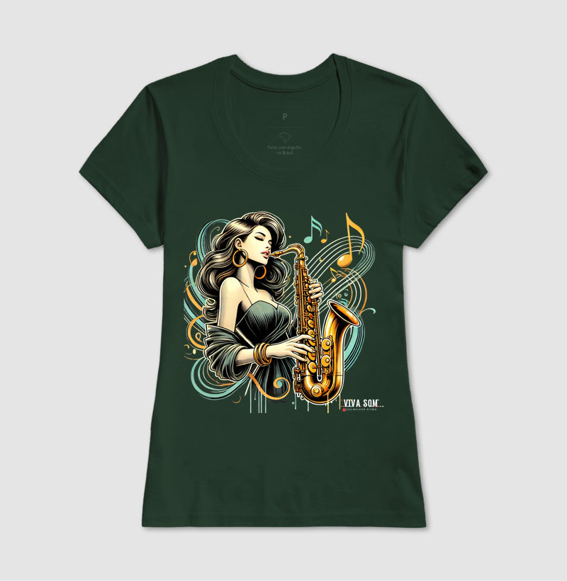 Jazz e Sax - Camiseta Confort Masculina e feminina