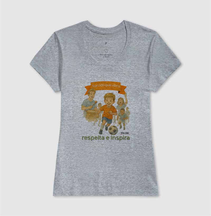 Futebol - Torcida que vibra (central grande) - Camiseta Masculina(clássica) e Feminina (baby look)