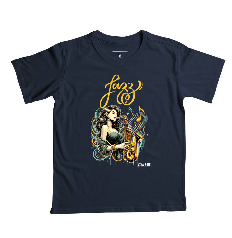 Jazz e Sax - Camiseta Infantil Unissex