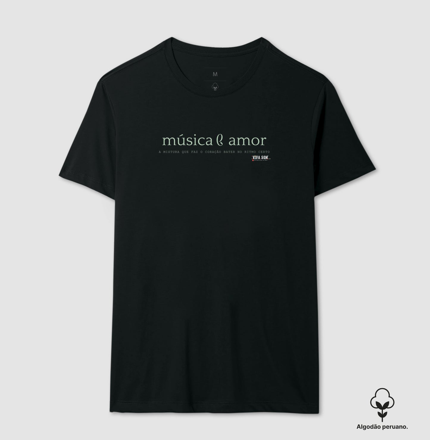 Música e Amor (algodão peruano) - Camiseta Masculina e Feminina