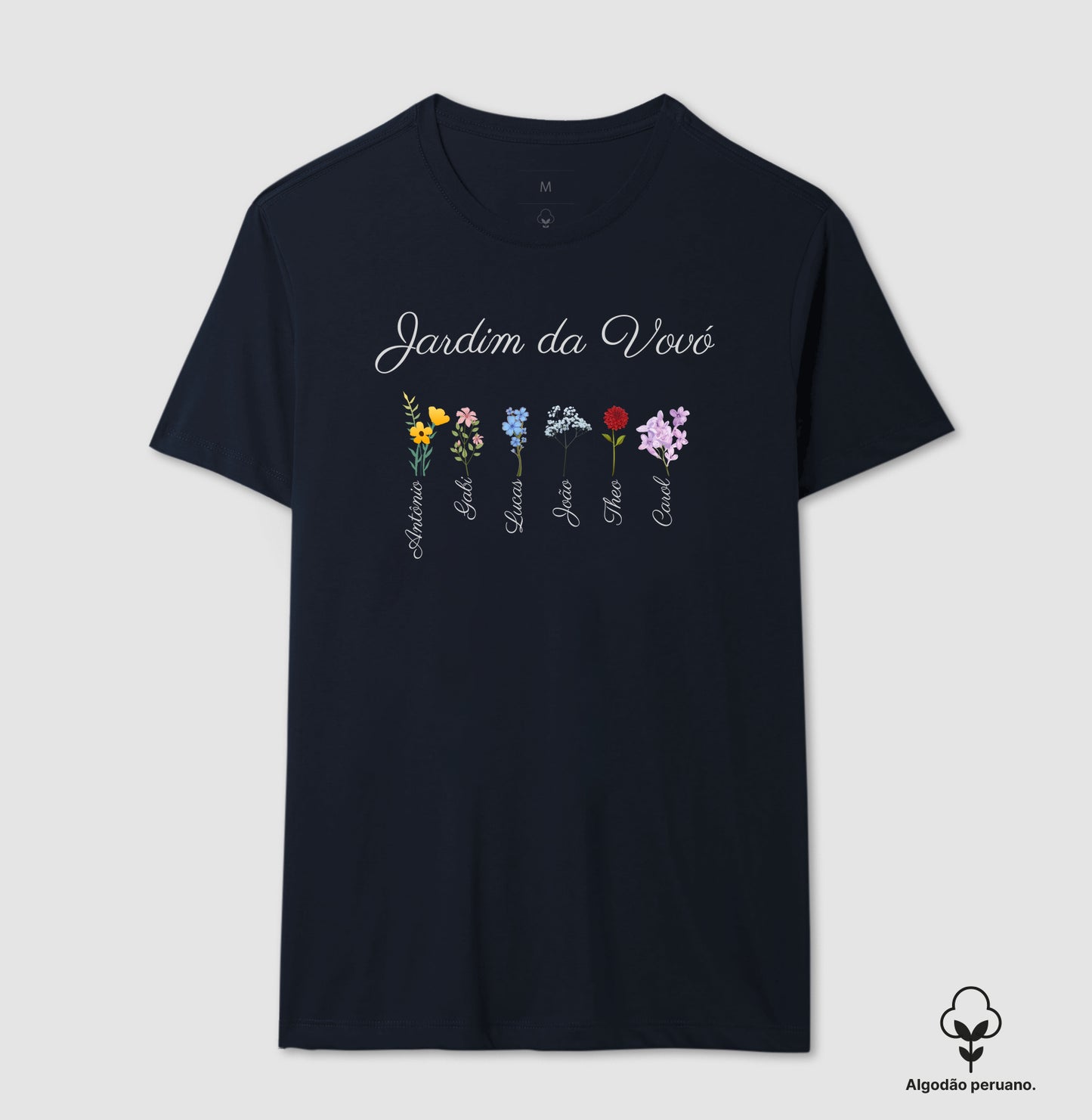 Vovó: o jardim (personalizada) - Camiseta e Baby Look (algodão peruano)