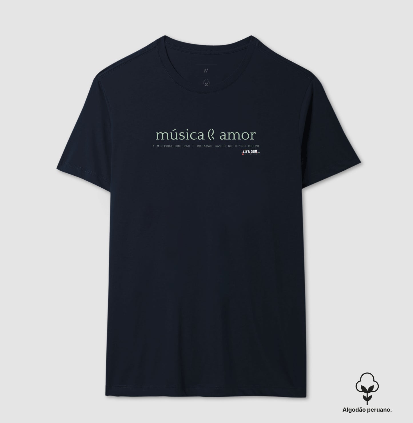 Música e Amor (algodão peruano) - Camiseta Masculina e Feminina