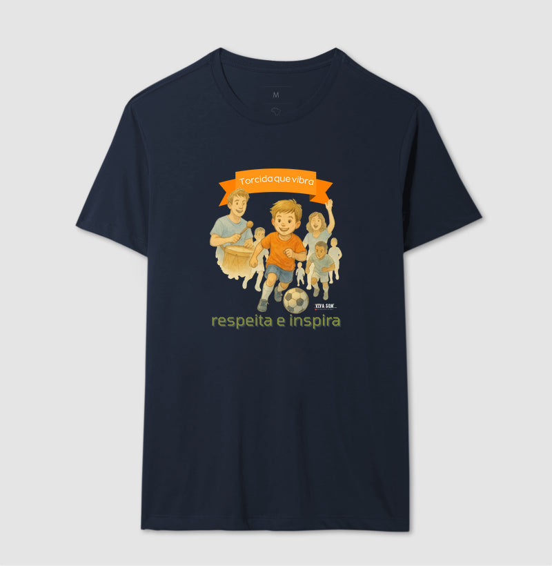 Futebol - Torcida que vibra (central grande) - Camiseta Masculina(clássica) e Feminina (baby look)