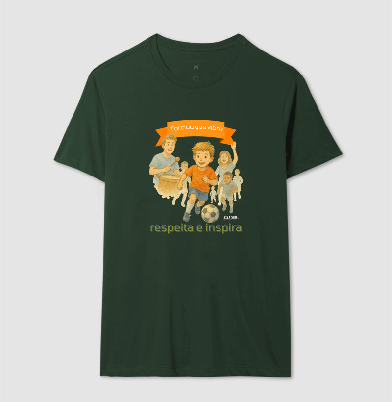 Futebol - Torcida que vibra (central grande) - Camiseta Masculina(clássica) e Feminina (baby look)