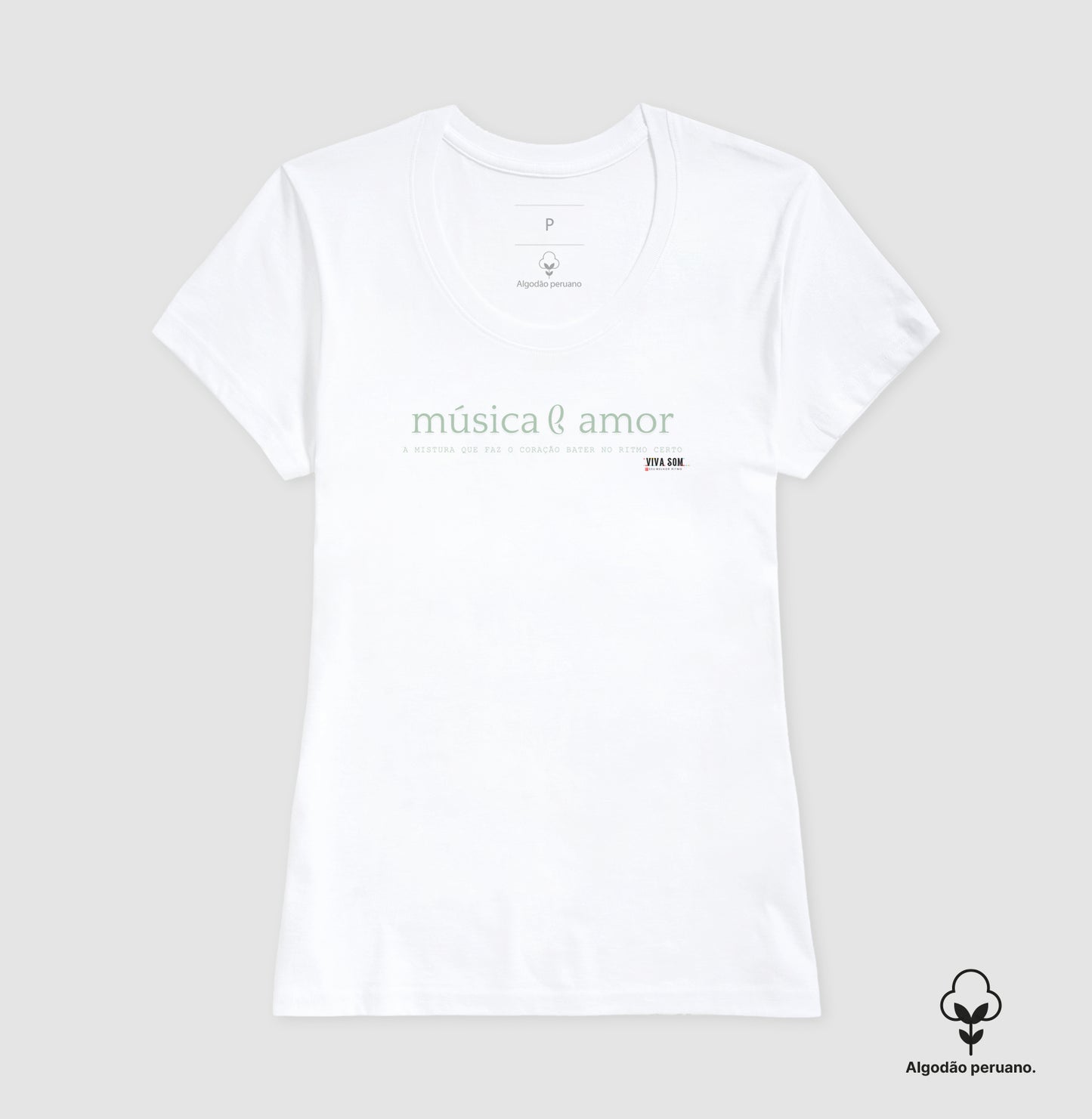 Música e Amor (algodão peruano) - Camiseta Masculina e Feminina