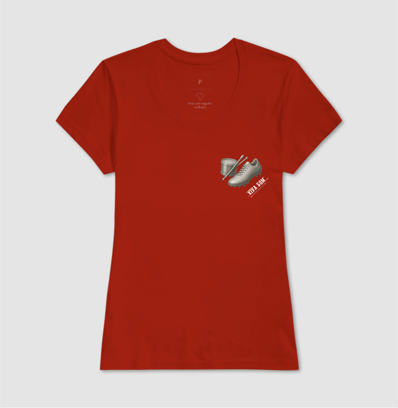 Futebol - Chuteira e tambor minimalista - Camiseta Masculina(clássica) Feminina (baby look)