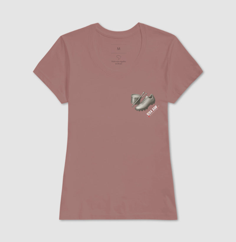 Futebol - Chuteira e tambor minimalista - Camiseta Masculina(clássica) Feminina (baby look)