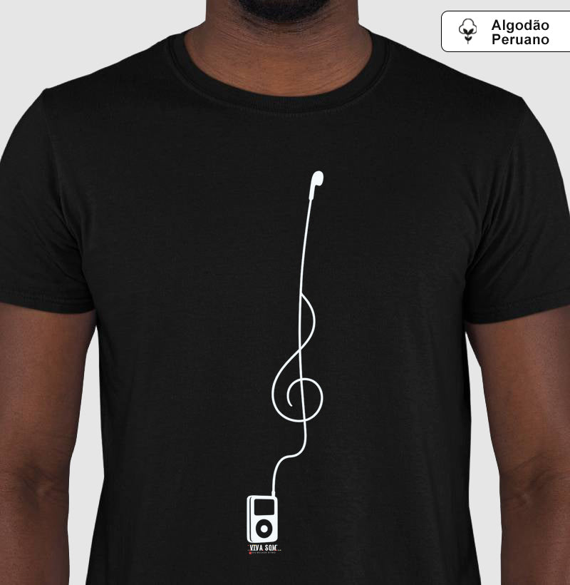 Minimalista Clave de Sol - Camiseta e Baby Look Algodão Peruano Masculina e Feminina