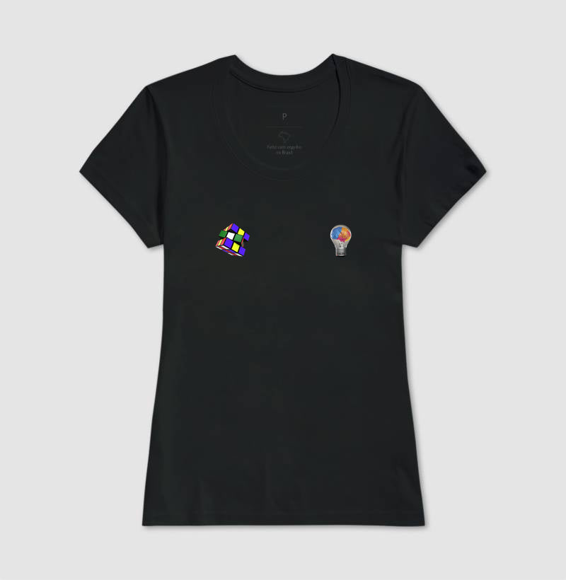 A lâmpada e o Cubo Mágico - Camiseta Confort Masculina e Feminina