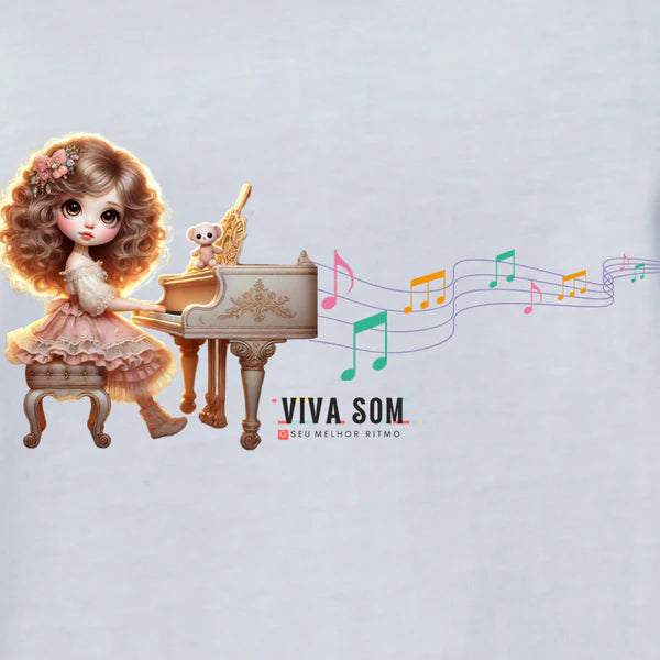 Boneca Pianista - Camiseta Infantil