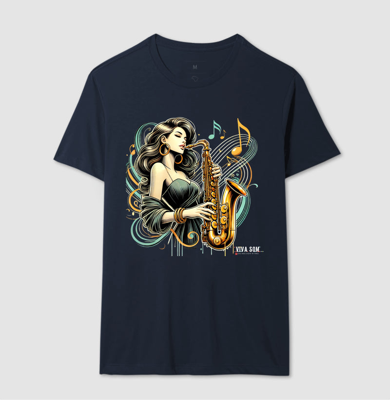 Jazz e Sax - Camiseta Confort Masculina e feminina