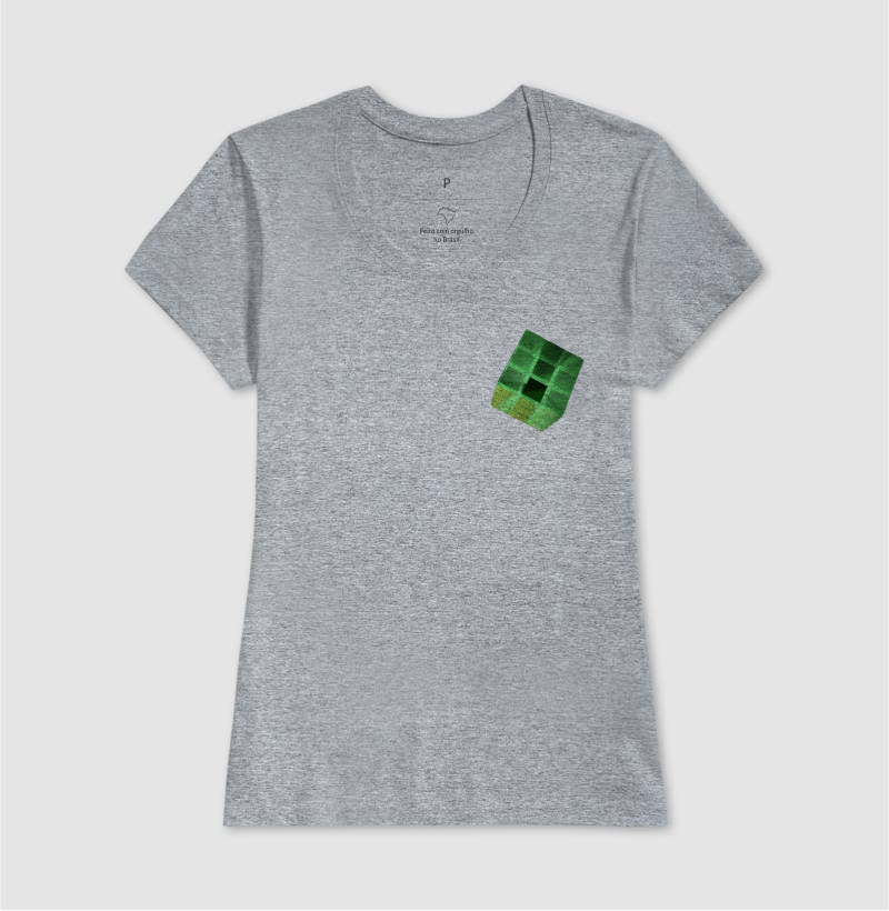 O cubo Verde - Camiseta Confort Masculina e Feminina
