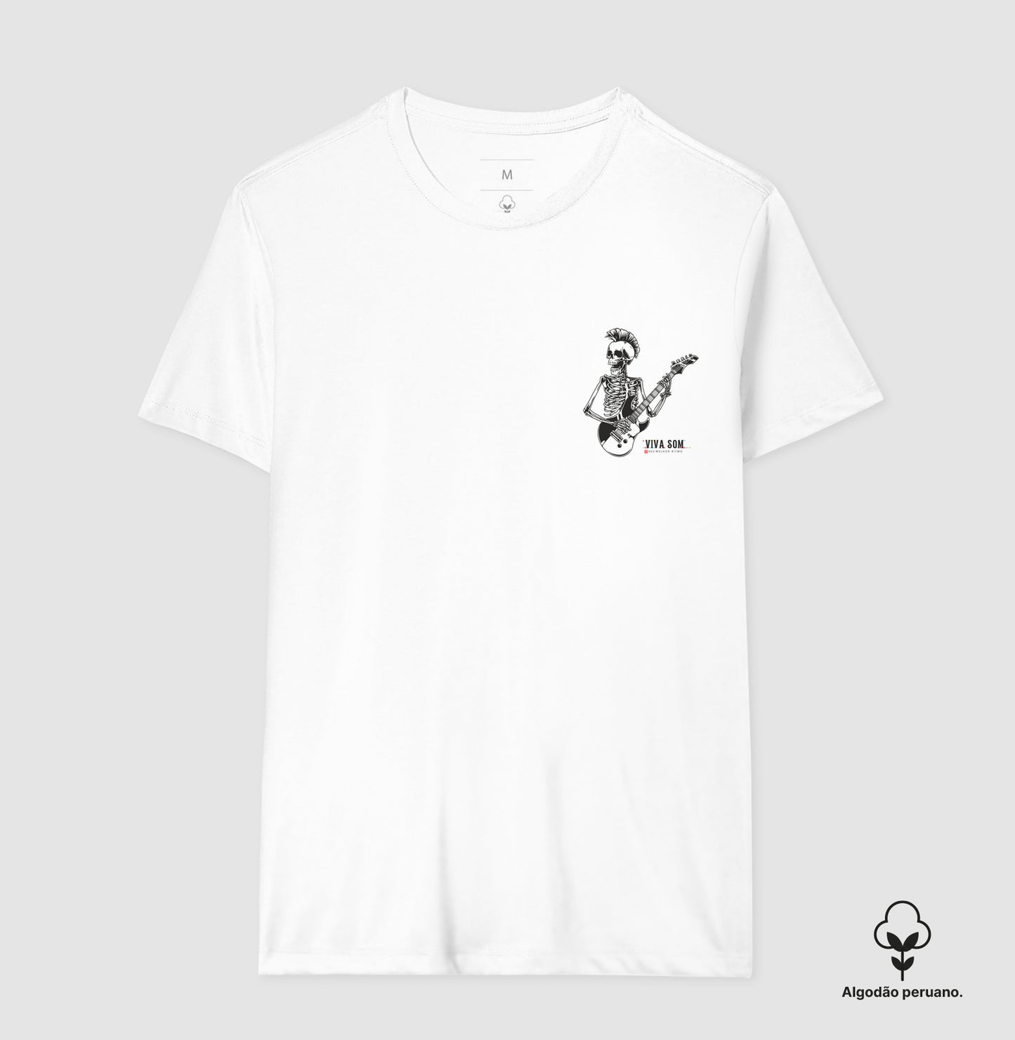 Rock: O esqueleto - Camiseta masculina e feminina (algodão peruano) 497146