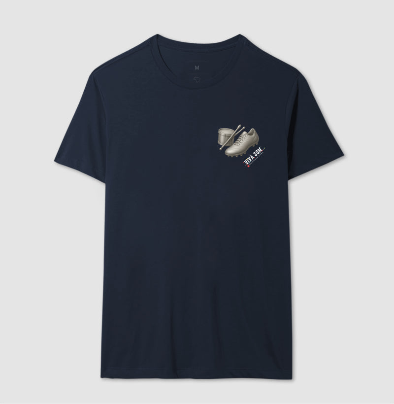Futebol - Chuteira e tambor minimalista - Camiseta Masculina(clássica) Feminina (baby look)