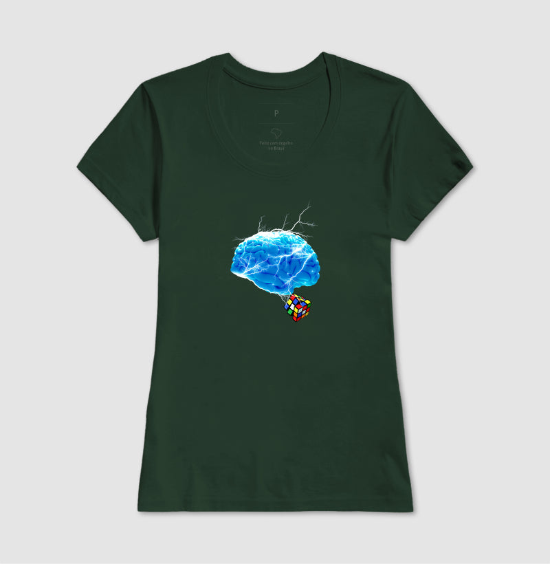 O Cérebro e o Cubo Mágico - Camiseta Confort Masculina e Feminina