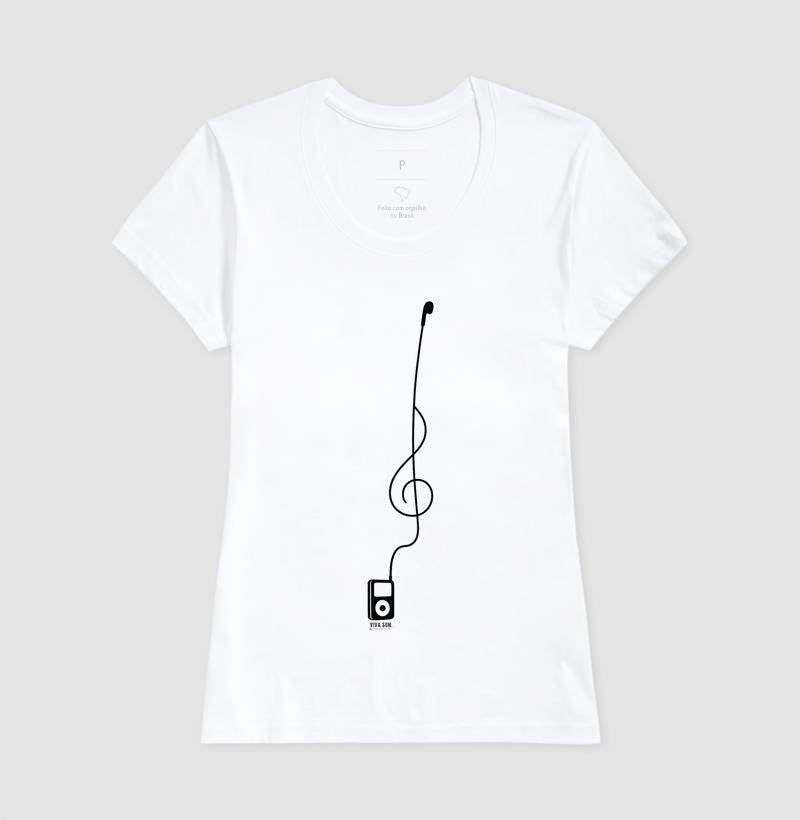Minimalista Clave de Sol - Camiseta e Baby Look Confort Masculina e Feminina
