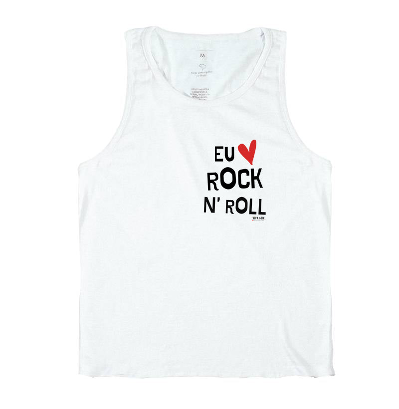 Eu Amo Rock N' Roll - Camiseta Confort Masculina e Feminina